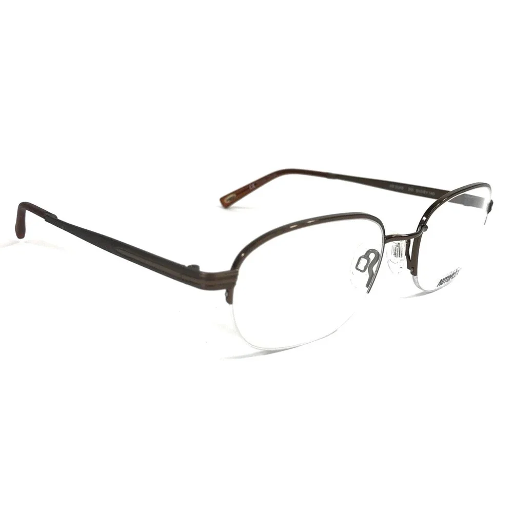 Autoflex Eyeglasses Frames SIR DUKE 210 Satin Brown Square Half Rim 51-19-140